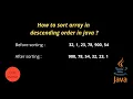 How to sort array in descending order in java malayalam Code eureka