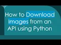 How to Download Images from an API using Python
