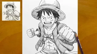 How To Draw Monkey D. Luffy | One Piece Straw Hat Captain Graphite Pencil Sketch Artwork