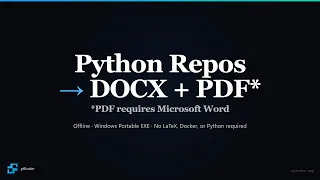 Convert Python Projects to DOCX PDF Offline No LaTeX or Docker