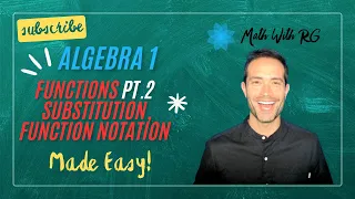 Algebra 1 Functions Part 2 How to Use Function Notation Substitute Values