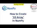 How to create 1D Array in Numpy Python NumPy Tutorial for Beginners 2026
