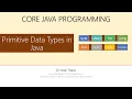 Primitive Data Types in Java