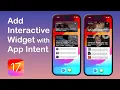 Interactive Widgets - Add Shuffle News App Intent to Home Screen Widget WidgetKit iOS 17