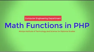 Math Functions in PHP with Bhumika Zalavadia