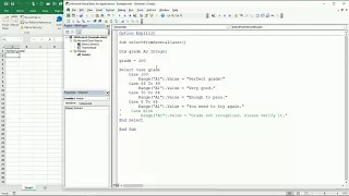 18 ENG VBA Excel The SELECT CASE to decide from multiple options