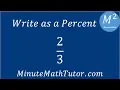Write as a Percent