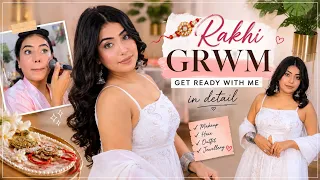 Rakhi GRWM in detail✨️🌸🧿makeup, outfit, jewellery✨️ #youtube #rakhi #youtubevideo #trending #viral 