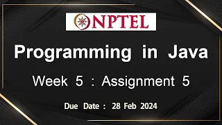 NPTEL Programming In Java Week 5 Assignment 5 Answers Solution Quiz 2024-Jan