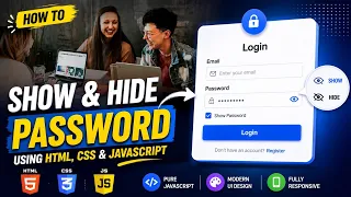 Show Hide Password Using HTML CSS JavaScript Login Page with Toggle Password Feature
