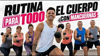 15 MIN CUERPO COMPLETO EN CASA 🔥 DEFINIR con Solo Mancuernas