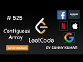 Contiguous Array Everything You Need to Know Hashtable 525 LeetCode DAY 04