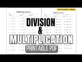 Division and Multiplication Worksheets Printable PDF