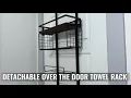 Aetyord 7-Layer Over-the-Door Towel Rack - Space-Saving Divided Organizer with Basket Storage