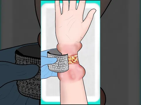 ASMR Bracelet removal from swollen hand animation #asmr #animation #satisfying #trending #shorts