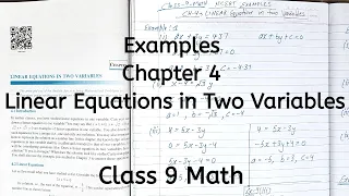 Examples, Chapter 4, Linear Equations in Two Variables, Class 9 Math, Ncert