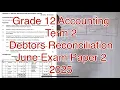 Grade 12 Accounting Term 2 Debtors Reconciliation Paper 2 June Exam 2025