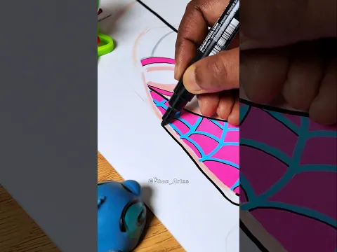 ✨️Drawing SpiderGwen In 2 Styles!💖 #shorts #drawing #art