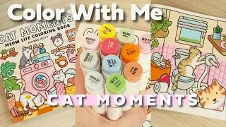 Color with me Cat Moments by Hikaru Kotz Ohuhu Markers asmr marker sounds