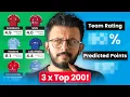 3 x Top 200 Lateriser s GW1 Bench Boost Team Reveal Fantasy Premier League