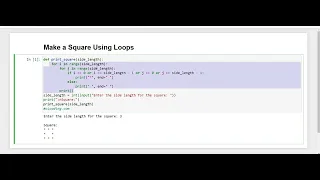 100 Days Python Loop Challenge Day 15 Make a Square using Loops in Python