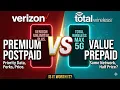 Premium Postpaid vs Value Prepaid Verizon Unlimited Plus vs Total Wireless Max 5G BYO