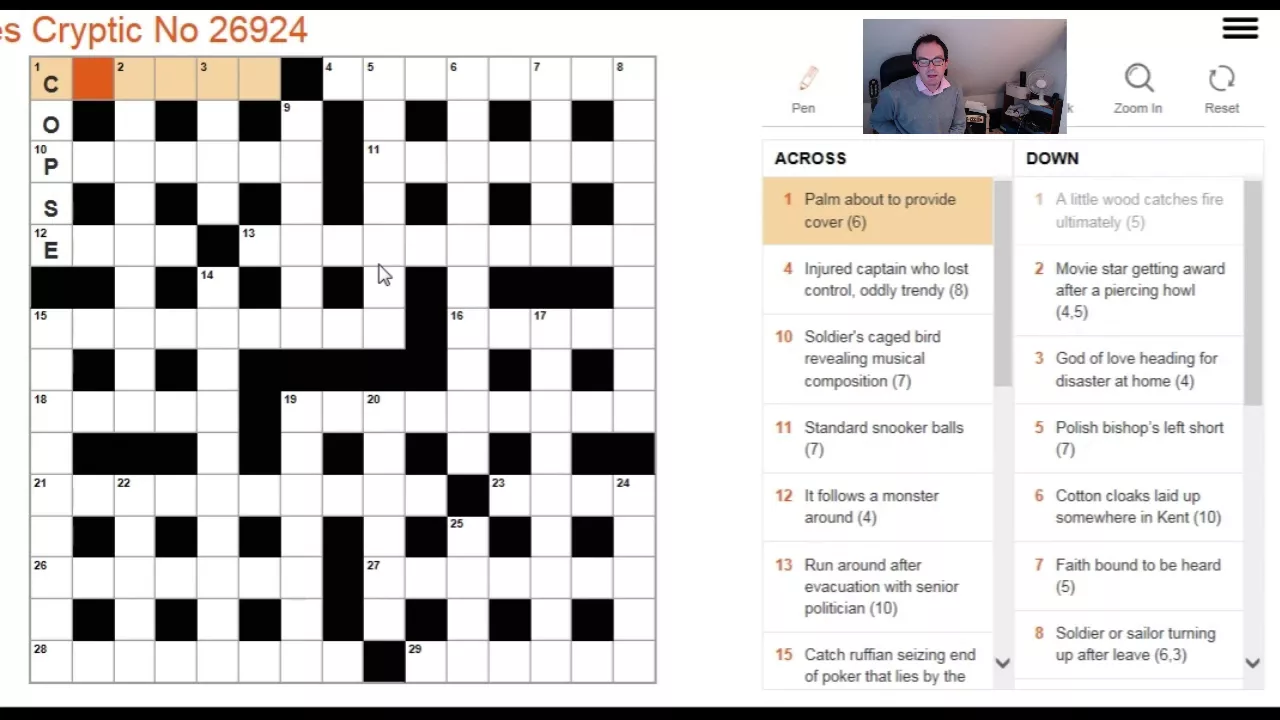 BEGINNER video:  How to solve The Times crossword: 2 Jan 18