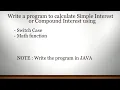 How to calculate Simple And Compound Interest in Java Using Switch Case and Math Function BlueJ