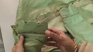 Beautiful sleeve design cutting and stitching. Designer sleeves.