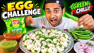 30Boiled Egg Eating Challenge With Green Chilli | Spicy Food Challenge