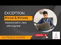 Difference between throw and throws in Java Throw Keyword vs Throws Keyword