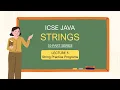String Handling L5 Practice Programs Function Logic ICSE Class 10 Java String Exercises