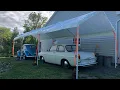 Harbor Freight Hack Two 20x10 car canopy s built into 30x10 car canopy