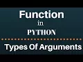 types of argument in a python function