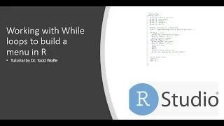 R Tutorial 4 Working with while loops to build a menu in R Studio