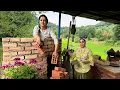 Download Lagu The first stage Building Furnace in a rustic kitchen and baking potato bread and fresh vegetables