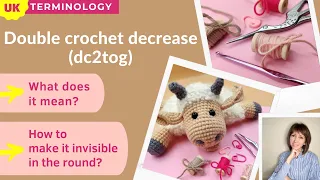 Dc2tog double crochet two together double crochet invisible decrease UK dc2tog tutorial