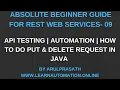 Web services REST 09 Automation API Testing PUT DELETE JAVA HTTP URL CONNECTION Tamil