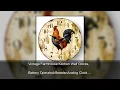 Vintage Farmhouse Kitchen Wall Clocks Battery Operated Rooster Analog Clock For Dinning Living