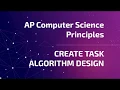 AP Computer Science Create Task Algorithm Overview Examples