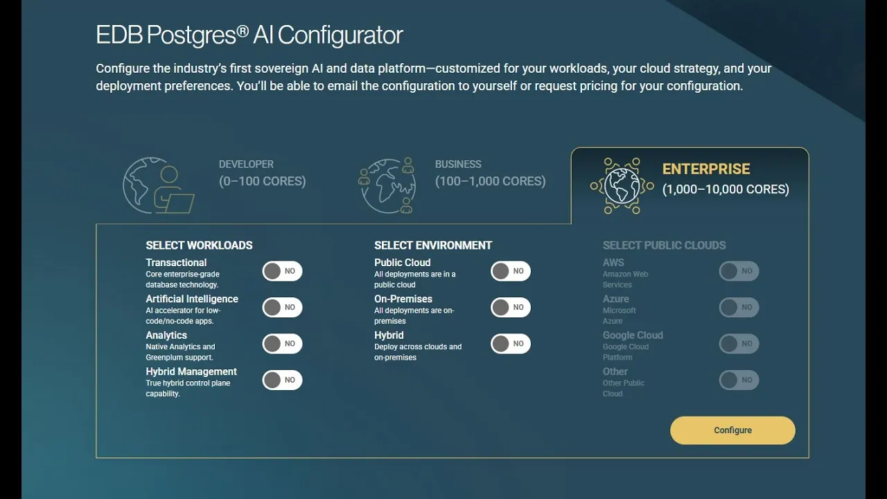 EDB Postgres AI configurator short ad
