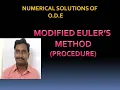11 MODIFIED EULER S METHOD PROCEDURE
