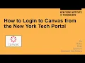 How to login to Canvas from the New York Tech Portal
