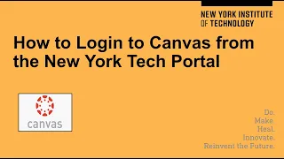How to login to Canvas from the New York Tech Portal