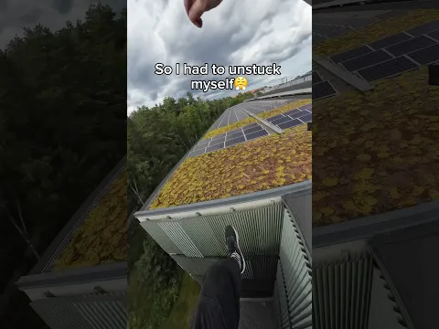 The stuck on roof saga #parkour #pov #shorts (do not attempt, preformed by professionals)