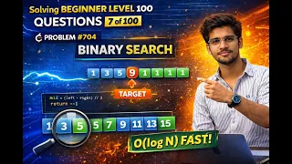 LeetCode 704 Binary Search Brute Force Optimized Java Solution Beginner DSA Series