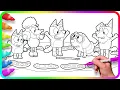 BLUEY Coloring Pages - Do you know How to color Bluey Bingo Coco Honey