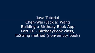 Java Tutorial Birt ay Book App 16