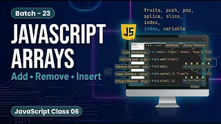Batch - 23 JavaScript Class 06 Arrays Array Methods Add Remove Insert Elements