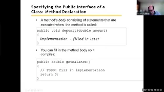 Big Java Chapter 3 Section 2 part 1 Specifying the Public Interface of a Class